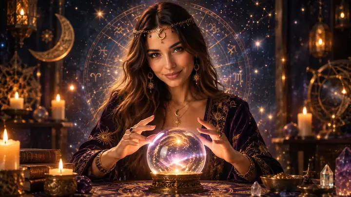 AI fortune teller portrait artwork