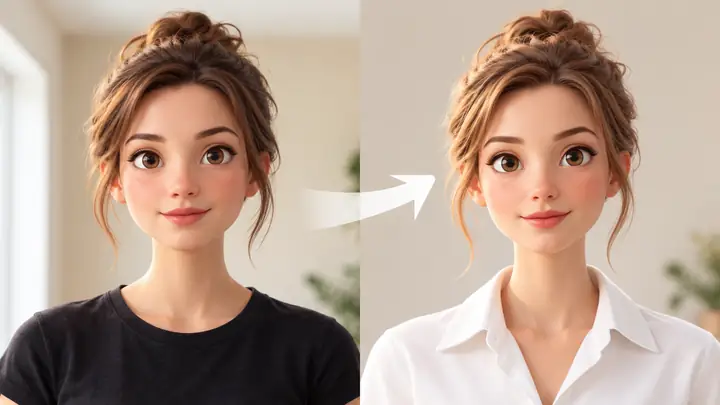 Colorful animated character portrait example